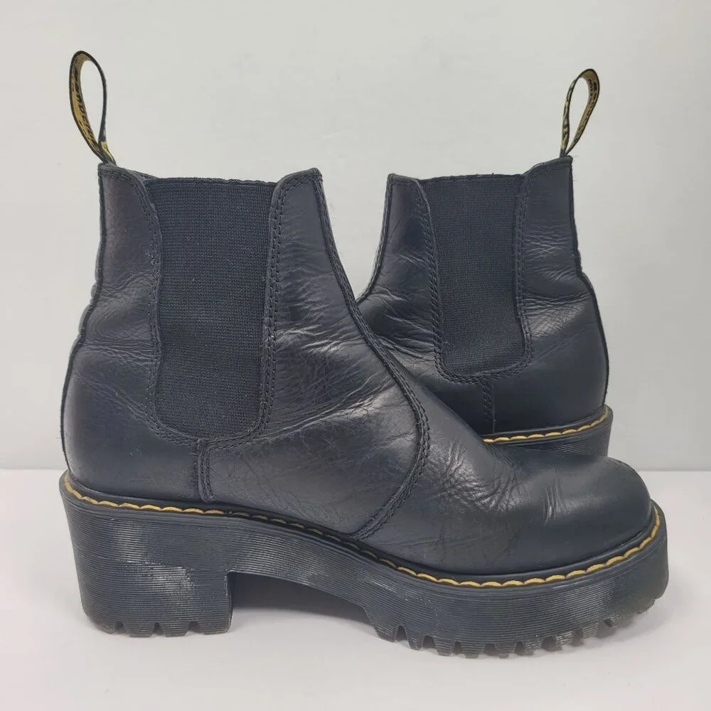 Dr. Martens Rometty Women's Black Platform Chelsea Boots US Size 7